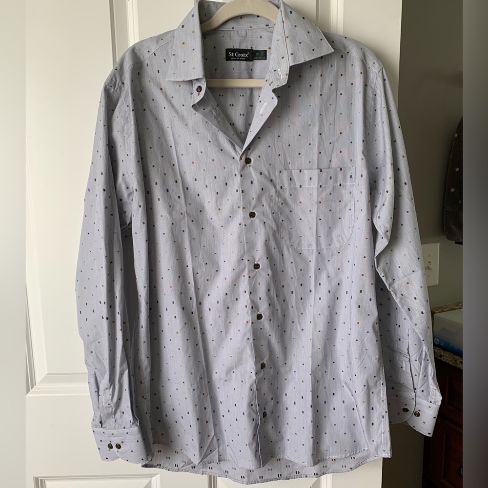 St Croix Button Down Long Sleeve Dress Shirt